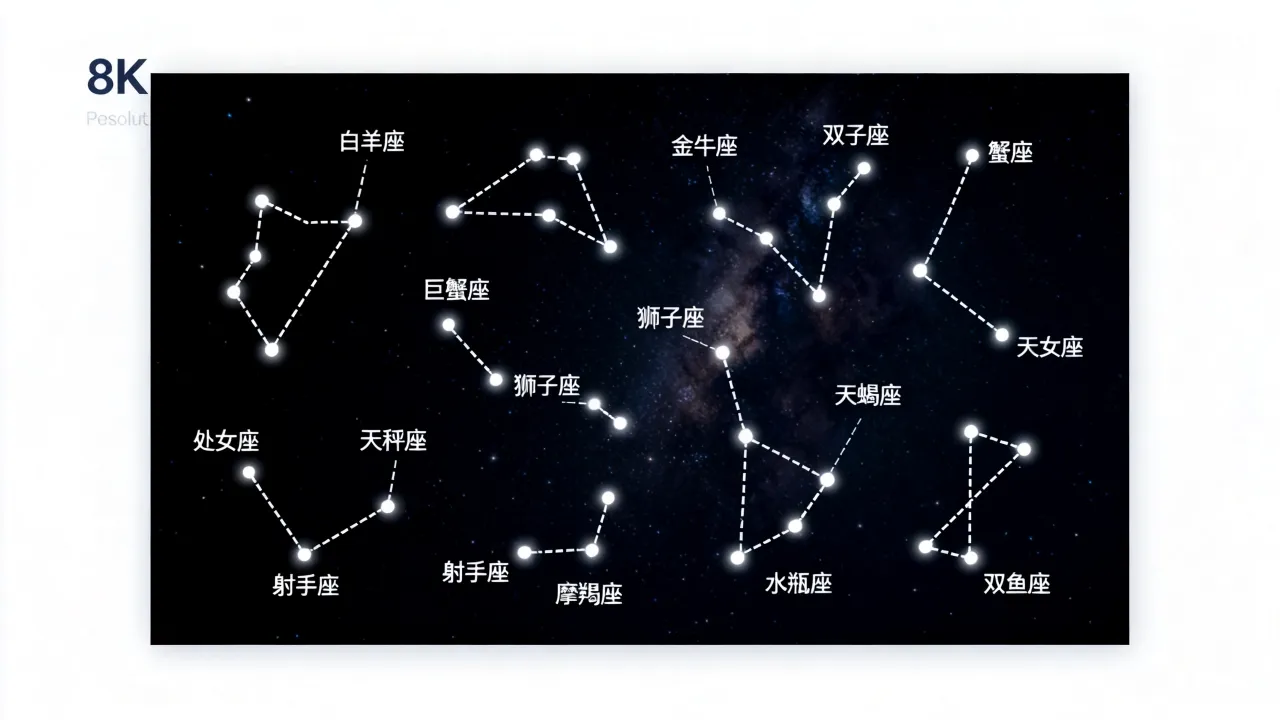 十二星座星点图怎么看,星点图对应的星座位置详解 十二星座星点图怎么看,星点图对应的星座位置详解