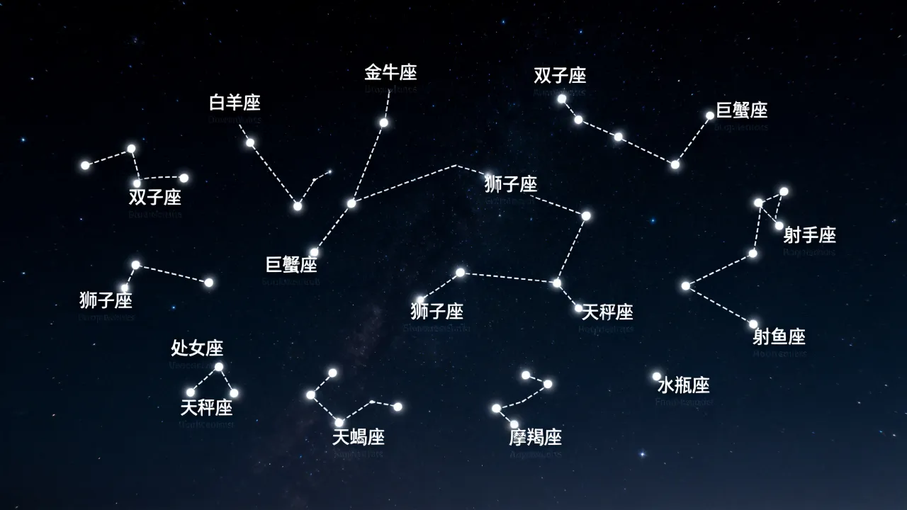 十二星座星点图怎么看,星点图对应的星座位置详解 十二星座星点图怎么看,星点图对应的星座位置详解