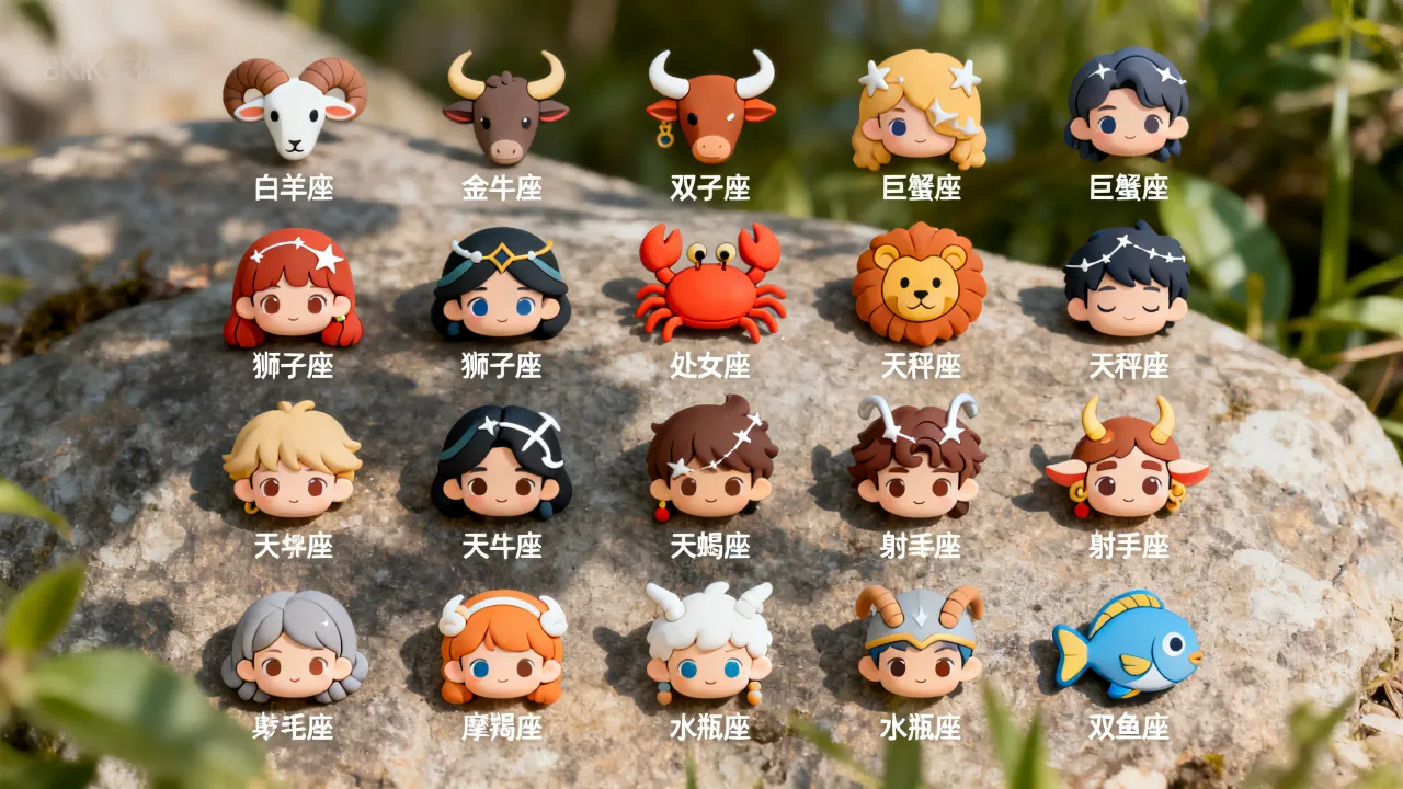 十二星座卡通图片大全有哪些，十二星座卡通头像怎么画