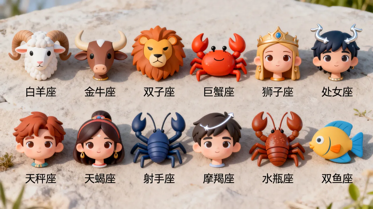 十二星座卡通图片大全有哪些，十二星座卡通头像怎么画