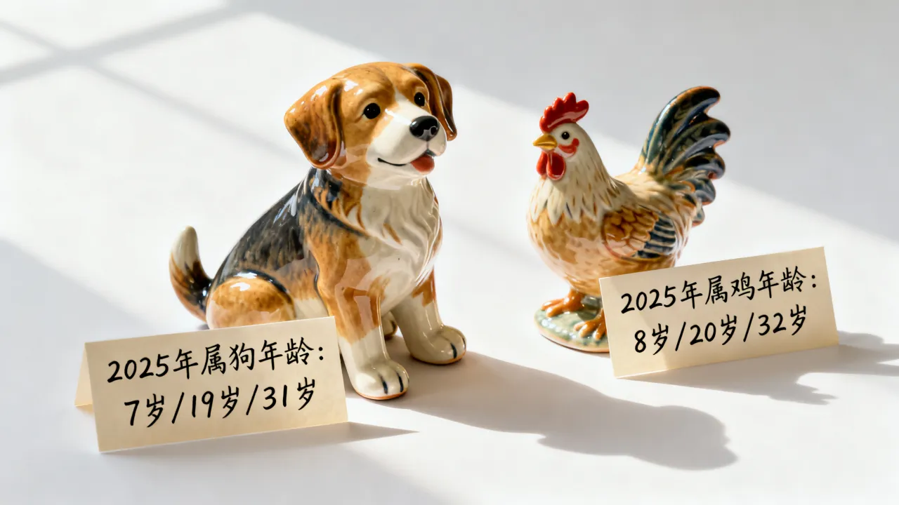 属狗的今年多大，属鸡的今年多大了，2025年各自几岁？
