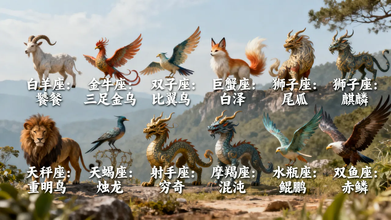 十二星座都是神兽吗，你知道十二星座对应的神兽分别是什么？