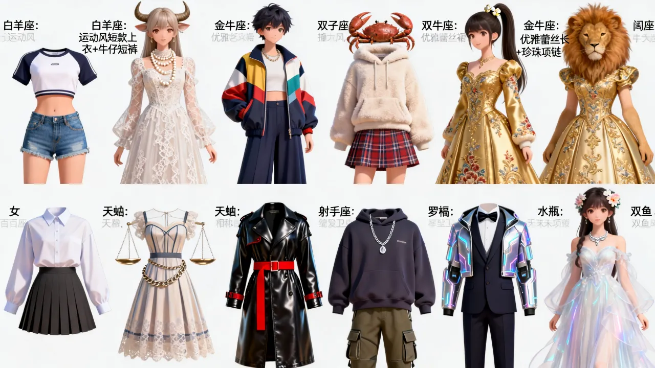 十二星座动漫服饰有哪些？动漫星座服装怎么搭配？