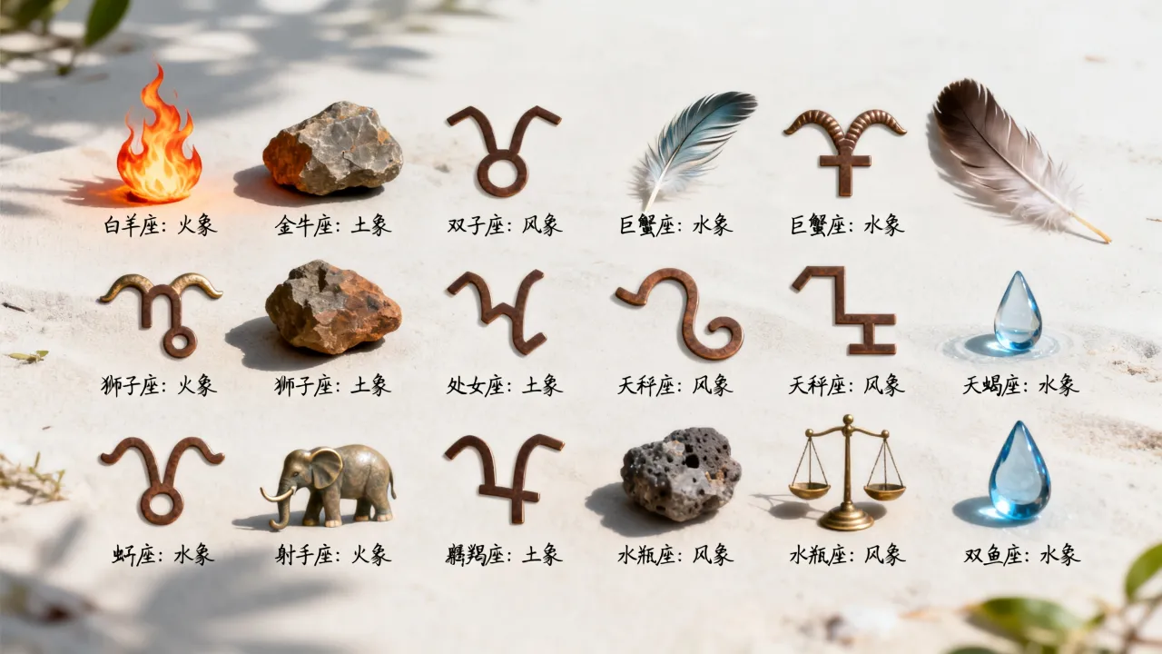 十二星座是什么象星座，十二星座分别属于什么象星座