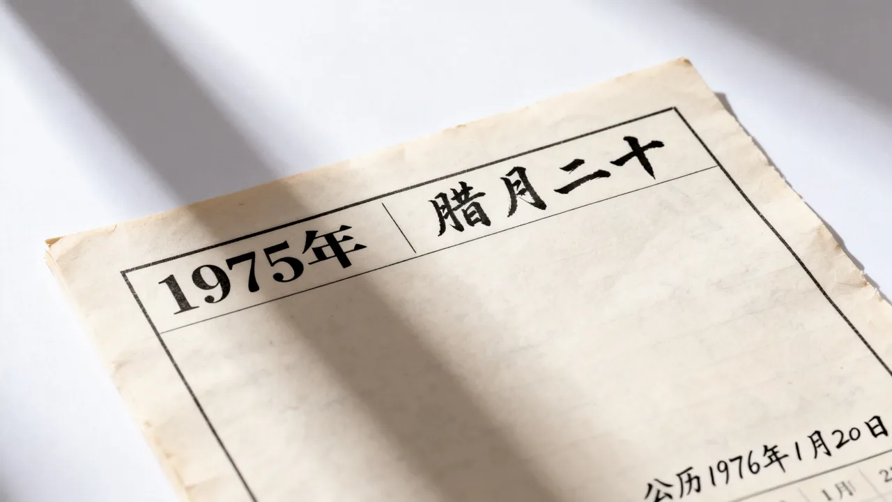 1975年阴历20是几月几号，农历腊月二十是公历哪一天？