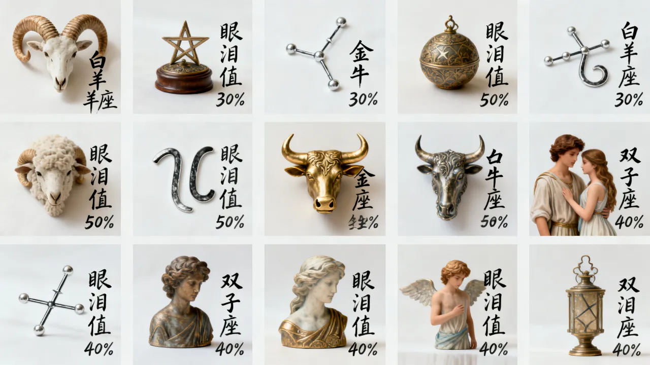 十二星座的眼泪值多少?哪个星座最易为情落泪? 十二星座的眼泪值多少?哪个星座最易为情落泪?