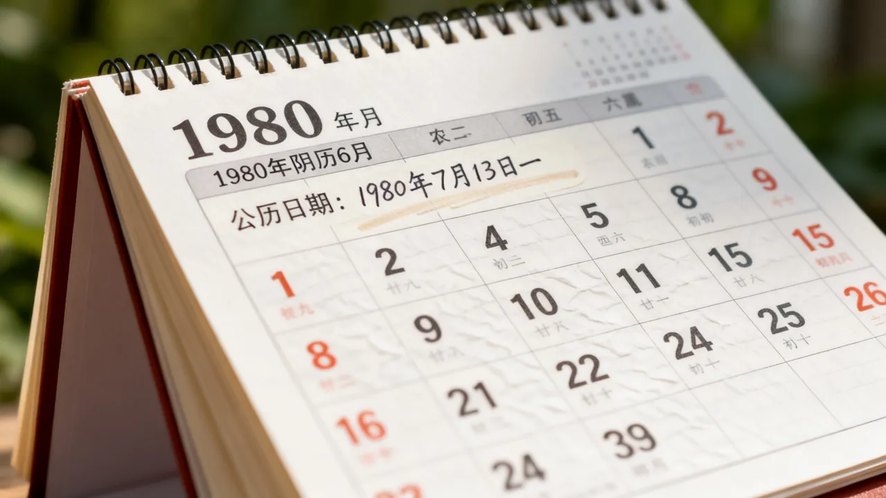 1980年阴历6月是几月几号,农历六月初一对应公历日期 1980年阴历6月是几月几号,农历六月初一对应公历日期