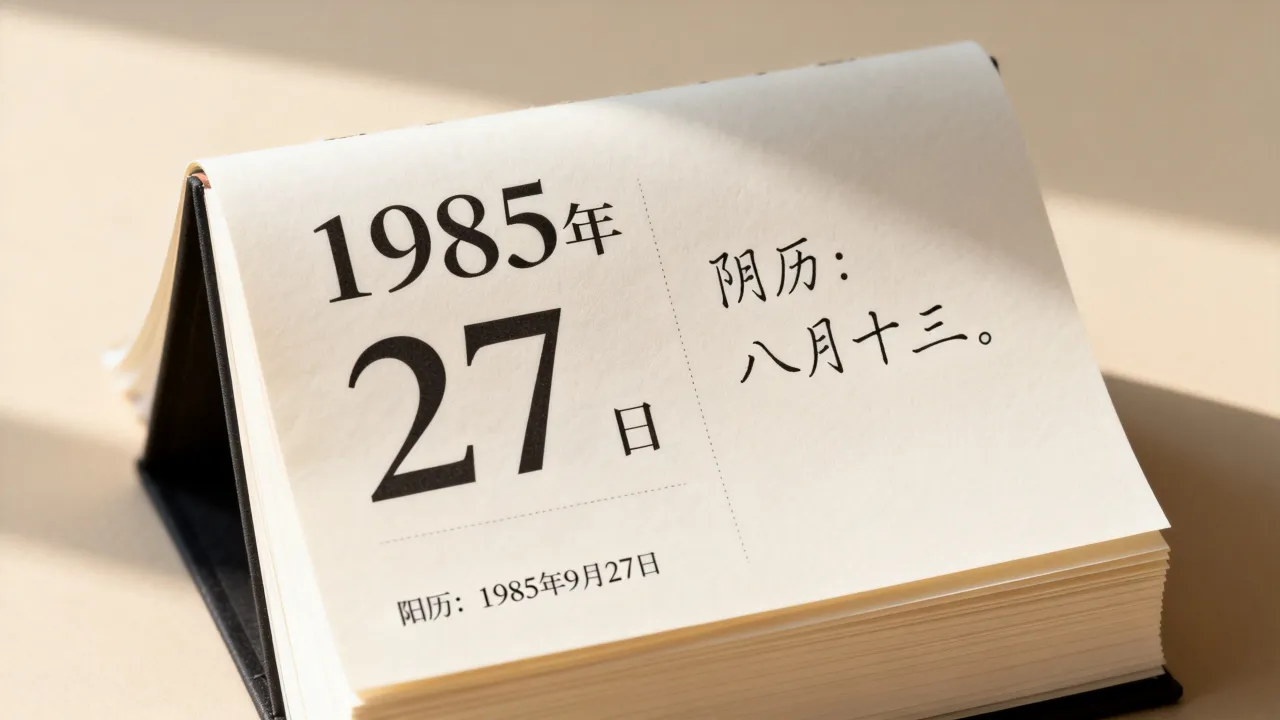 1985年9月27日阴历是几月几号,对应阳历是什么日期? 1985年9月27日阴历是几月几号,对应阳历是什么日期?