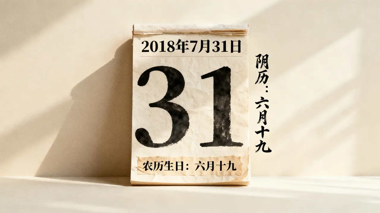 2018年7月31日阴历是几月几日,农历生日是哪一天 2018年7月31日阴历是几月几日,农历生日是哪一天