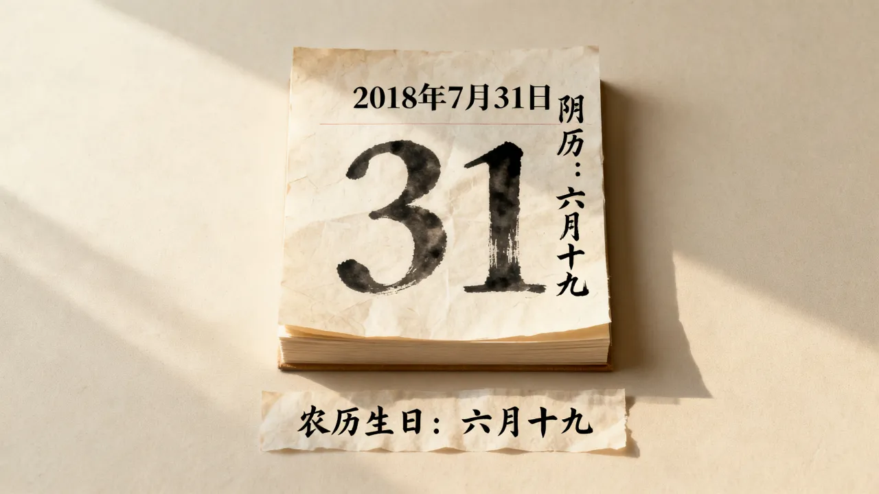 2018年7月31日阴历是几月几日,农历生日是哪一天 2018年7月31日阴历是几月几日,农历生日是哪一天