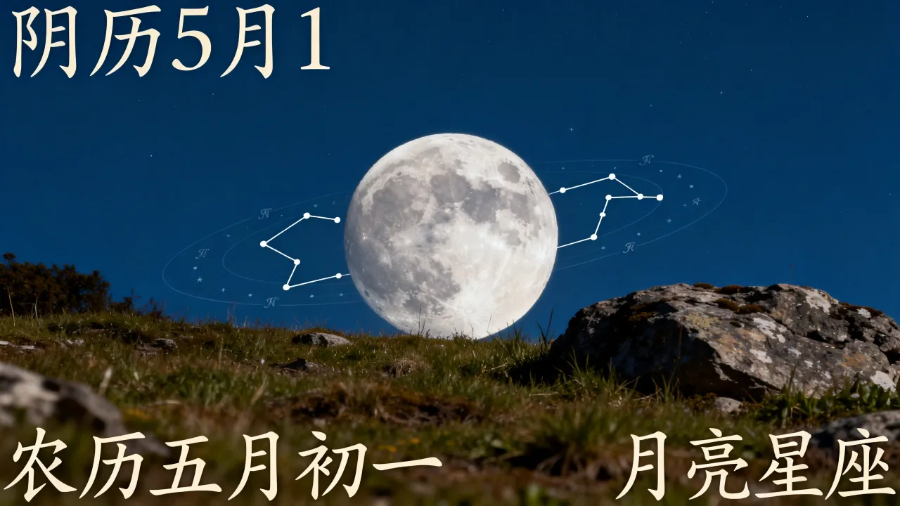 阴历5月1是什么星座，农历五月初一对应的月亮星座是哪个