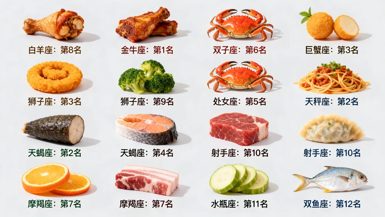 十二星座吃货排名是怎样的？哪个星座才是真正的吃货第一？