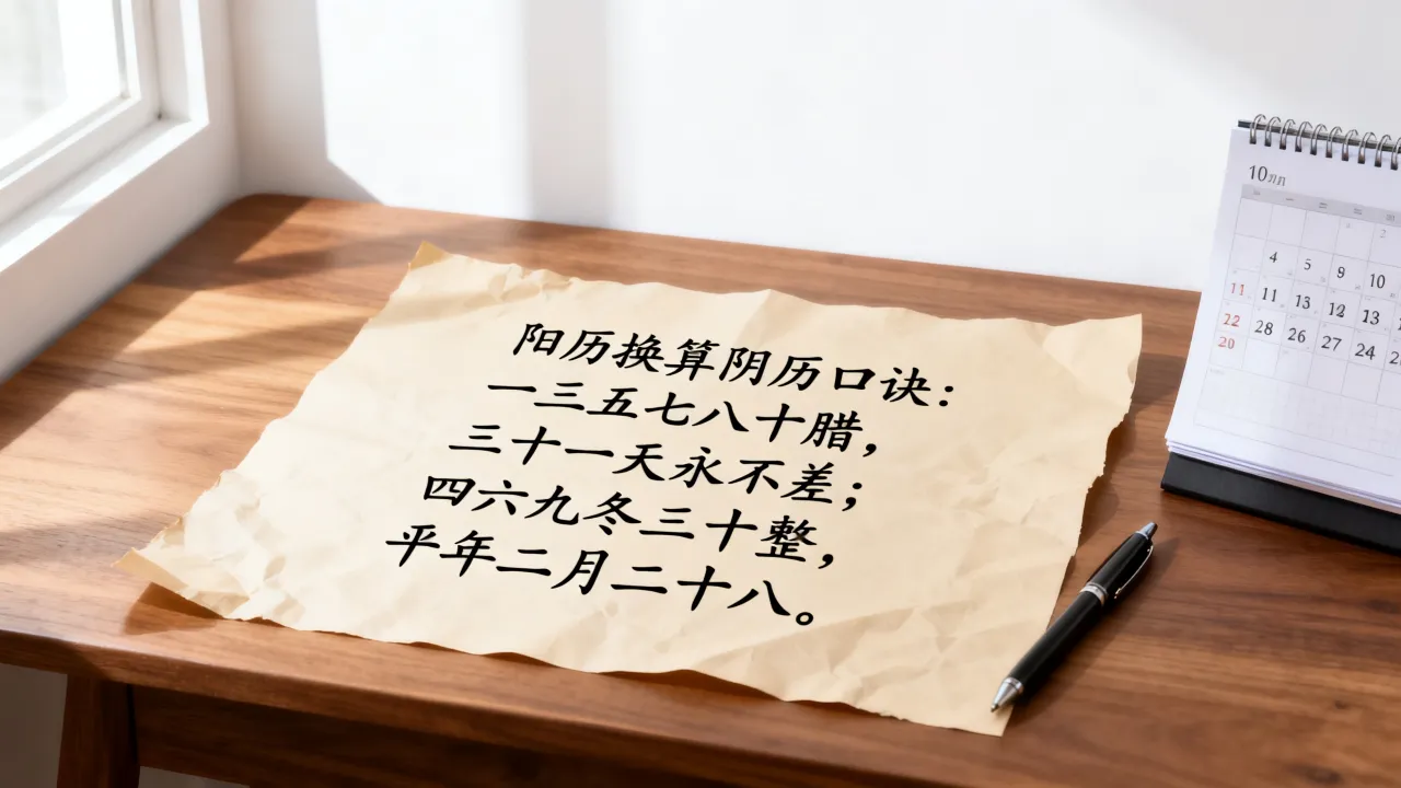阳历换算阴历口诀是什么，阳历怎么换算阴历口诀查询