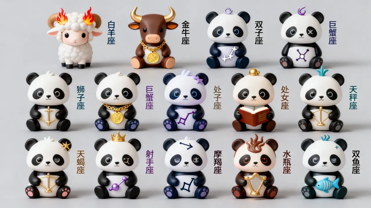 十二星座玩具熊猫有哪些，哪个星座的熊猫最适合你？