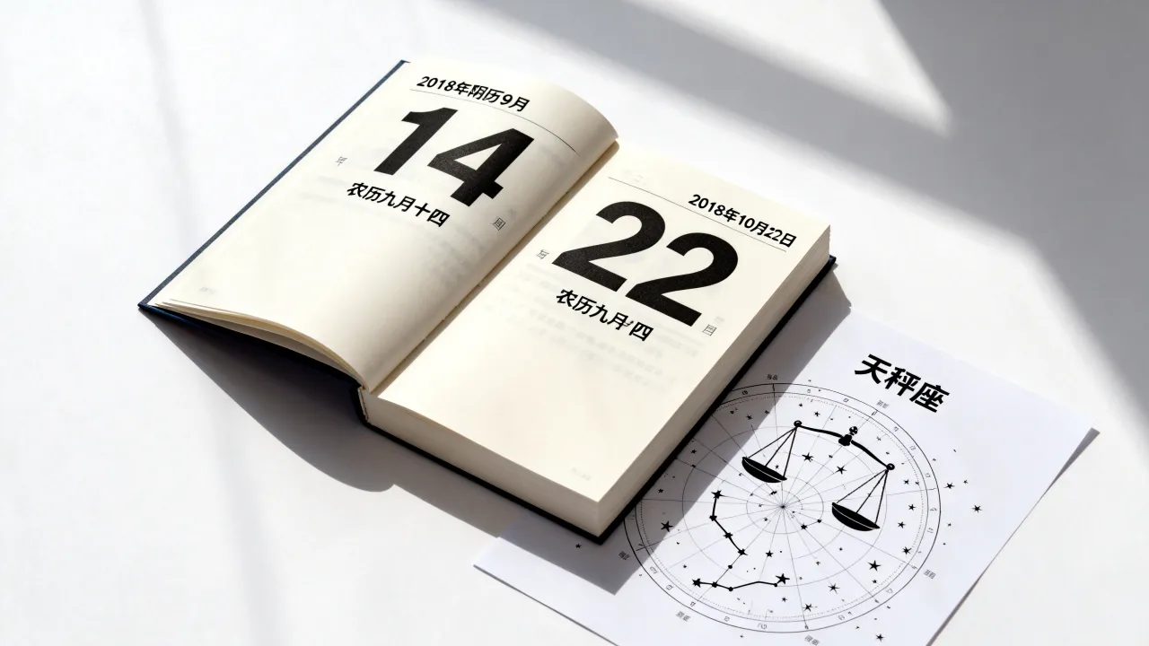 2018年阴历9月14是什么星座？农历九月十四是几月几号