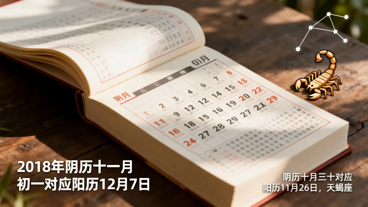 2018阴历十一月初一是几月几号,阴历十月三十是什么星座? 2018阴历十一月初一是几月几号,阴历十月三十是什么星座?