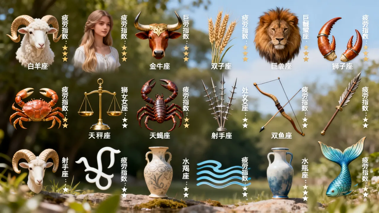 十二星座谁最容易感到疲劳？十二星座疲劳指数大揭秘