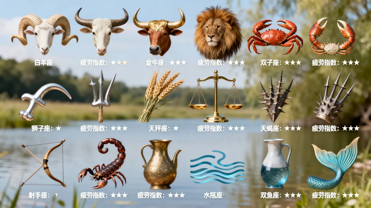 十二星座谁最容易感到疲劳？十二星座疲劳指数大揭秘