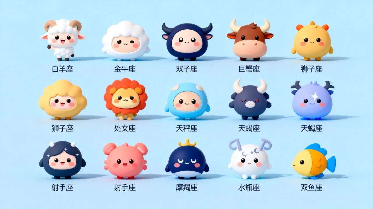萌字十二星座有哪些？，萌系星座代表谁最可爱？