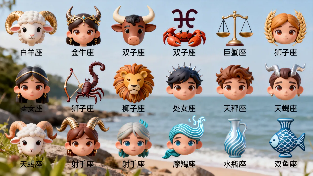 十二星座脑袋图片卡通有哪些？，十二星座头像大全怎么找？