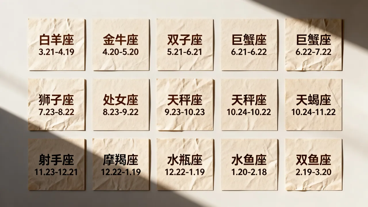十二星座生日都是哪几天?怎么查星座生日对应日期 十二星座生日都是哪几天?怎么查星座生日对应日期