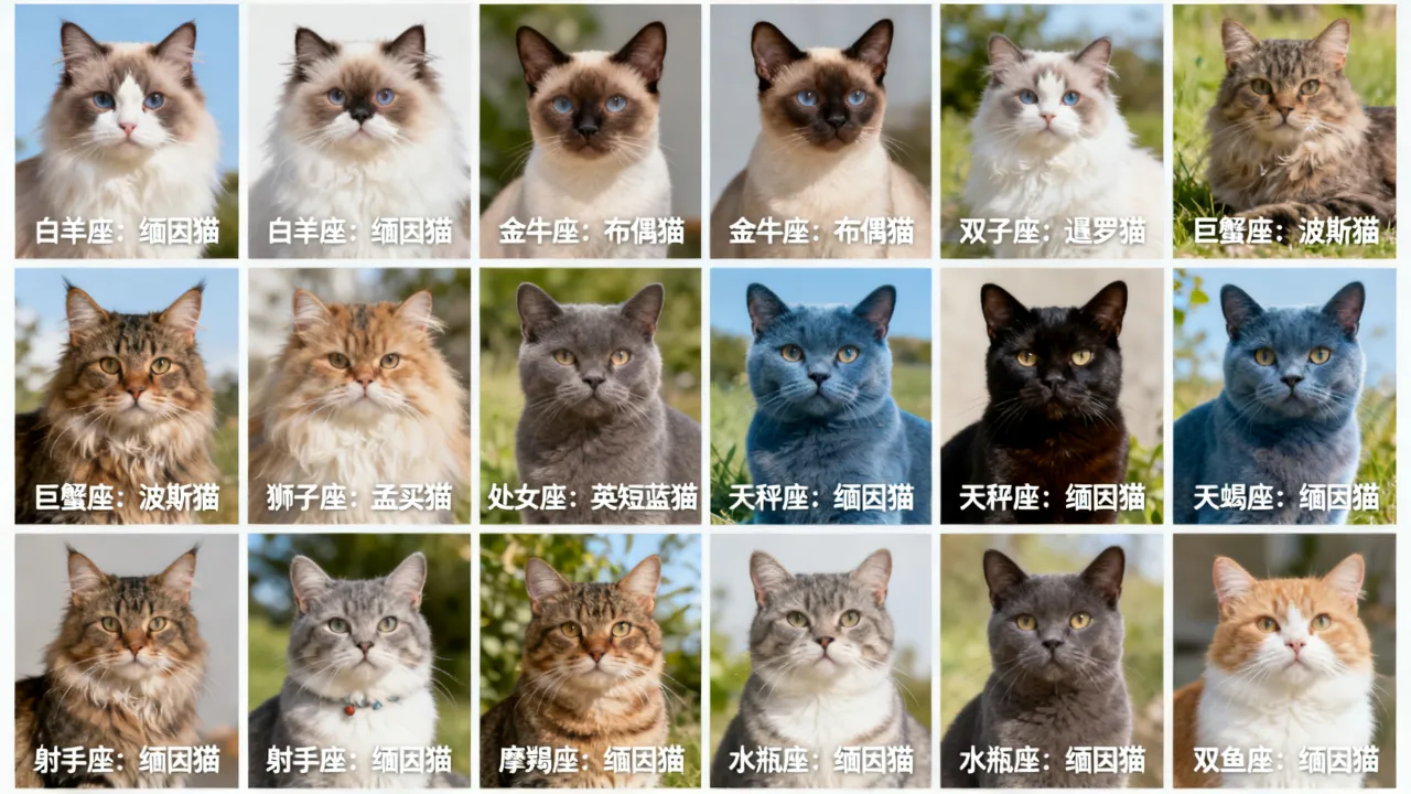 十二星座各代表什么猫?十二星座对应的专属猫咪是什么,你的星座最配哪种猫 十二星座各代表什么猫?十二星座对应的专属猫咪是什么,你的星座最配哪种猫