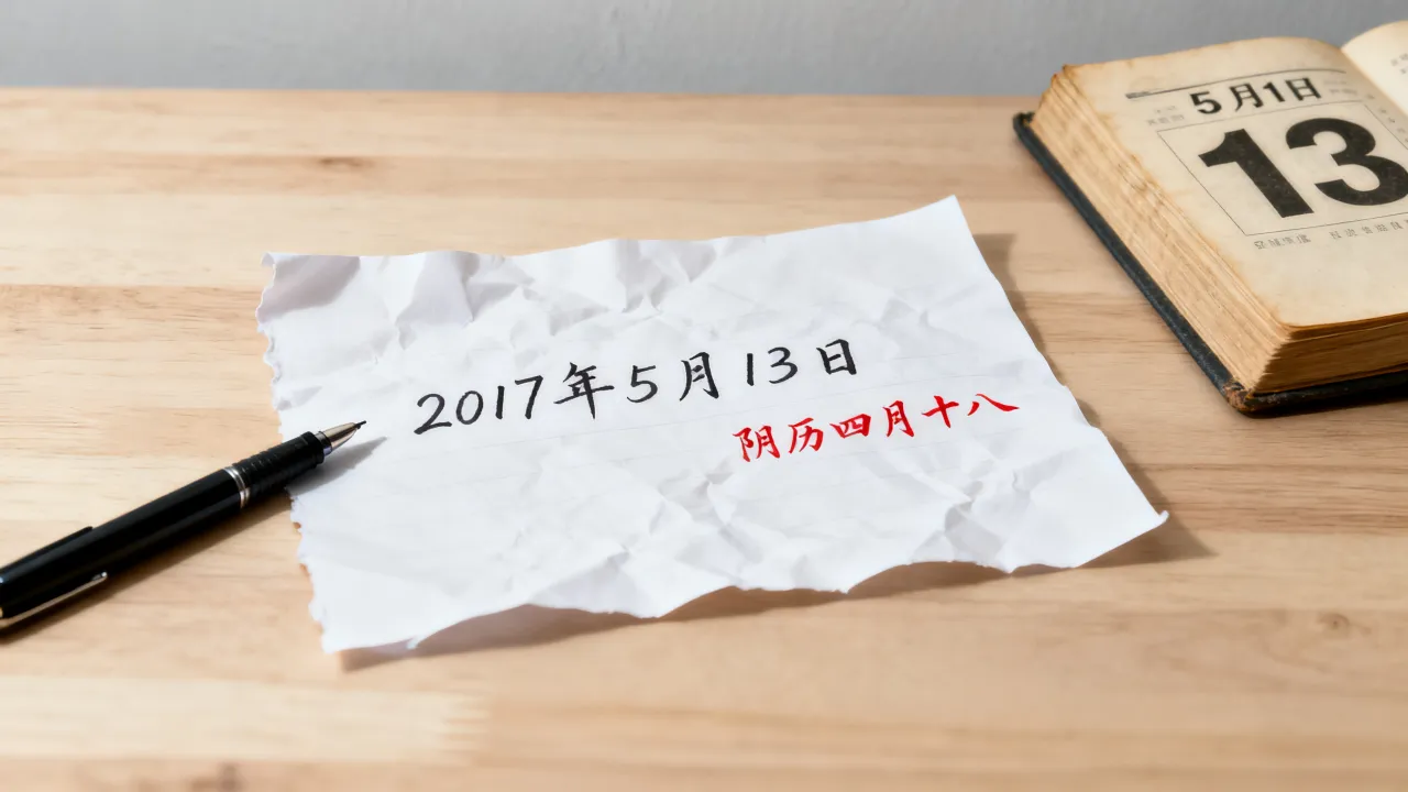 2017年5月13日阴历是多少?对应阳历几号? 2017年5月13日阴历是多少?对应阳历几号?