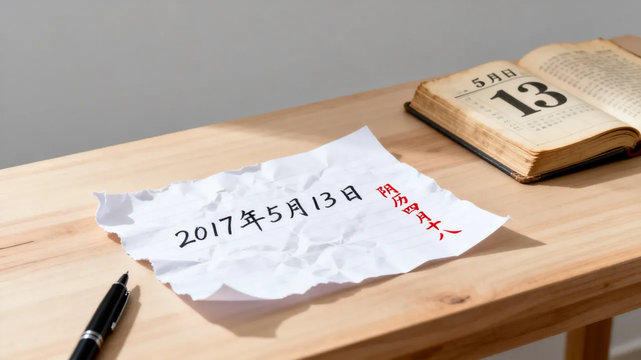 2017年5月13日阴历是多少?对应阳历几号? 2017年5月13日阴历是多少?对应阳历几号?