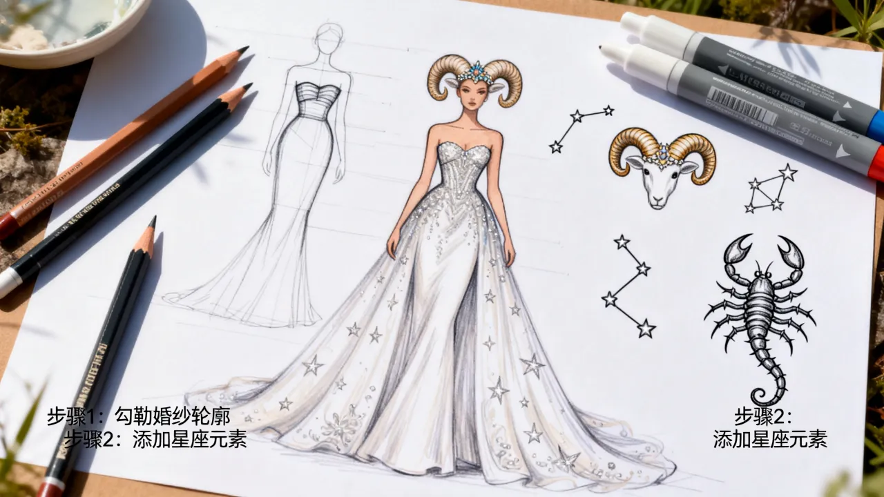 十二星座婚纱手绘怎么画?手绘婚纱设计图教程大全 十二星座婚纱手绘怎么画?手绘婚纱设计图教程大全