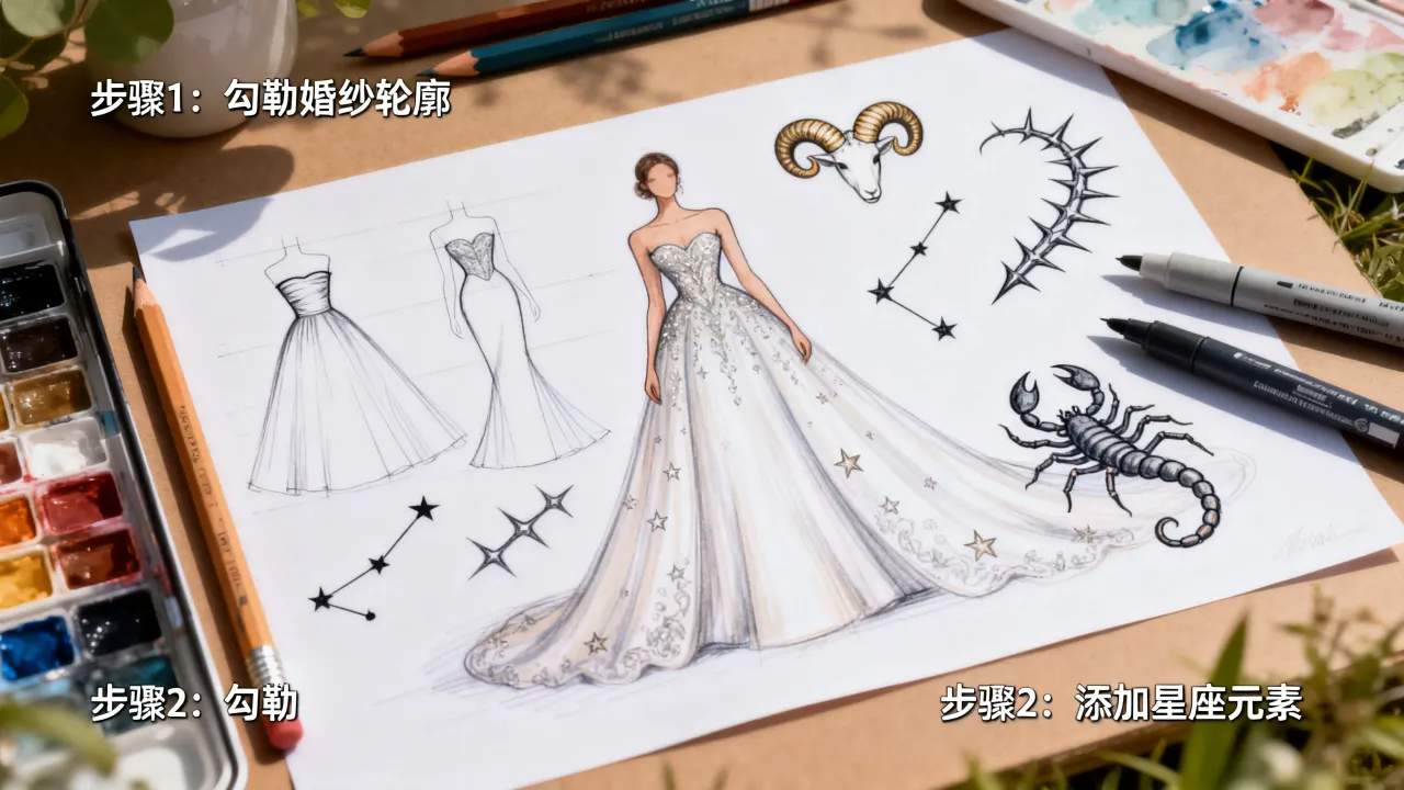 十二星座婚纱手绘怎么画?手绘婚纱设计图教程大全 十二星座婚纱手绘怎么画?手绘婚纱设计图教程大全
