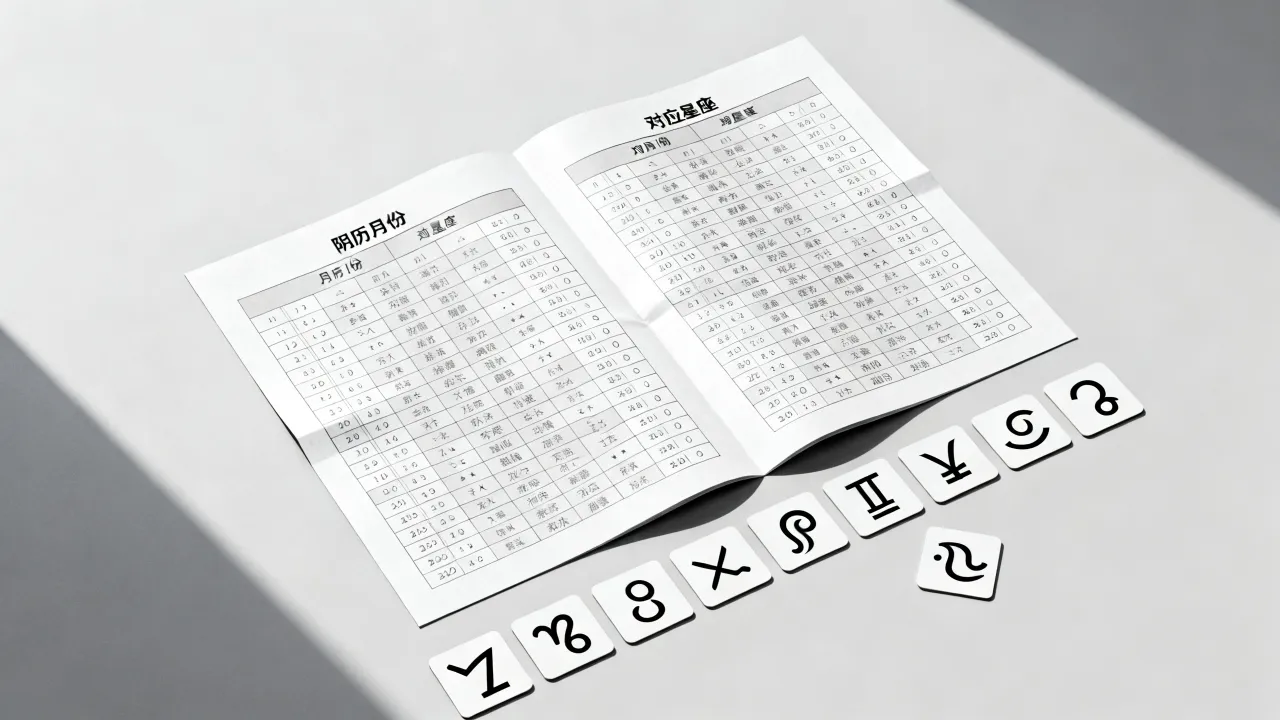 十二星座按阴历怎么算？阴历十二星座查询表是什么？