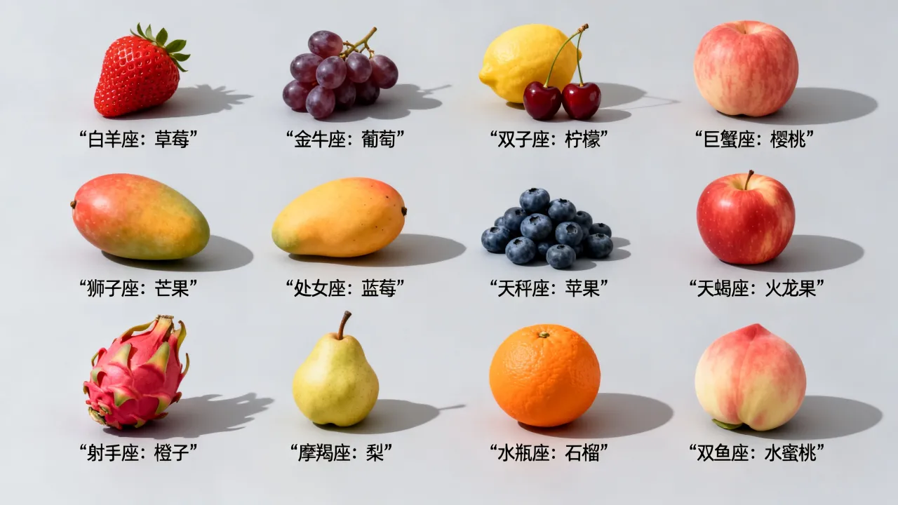 十二星座象征的水果是什么，十二星座对应什么水果