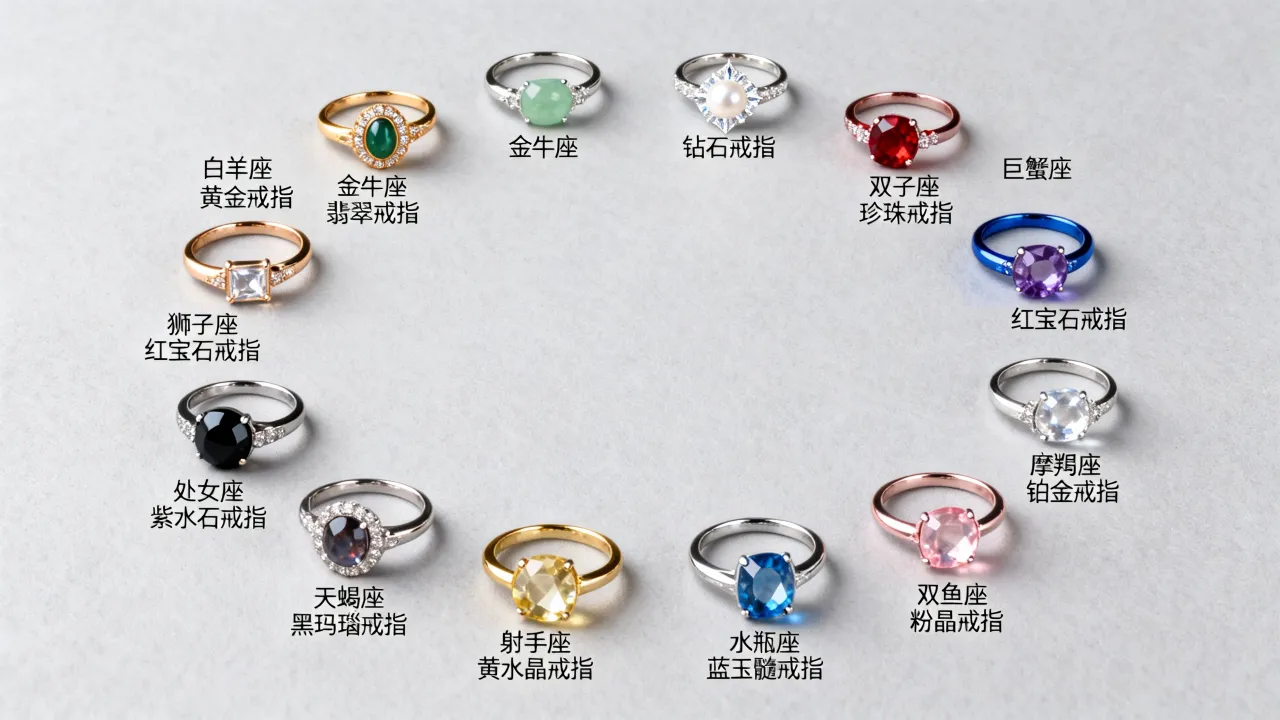 十二星座的戒指代表什么含义，十二星座戴什么戒指招财？