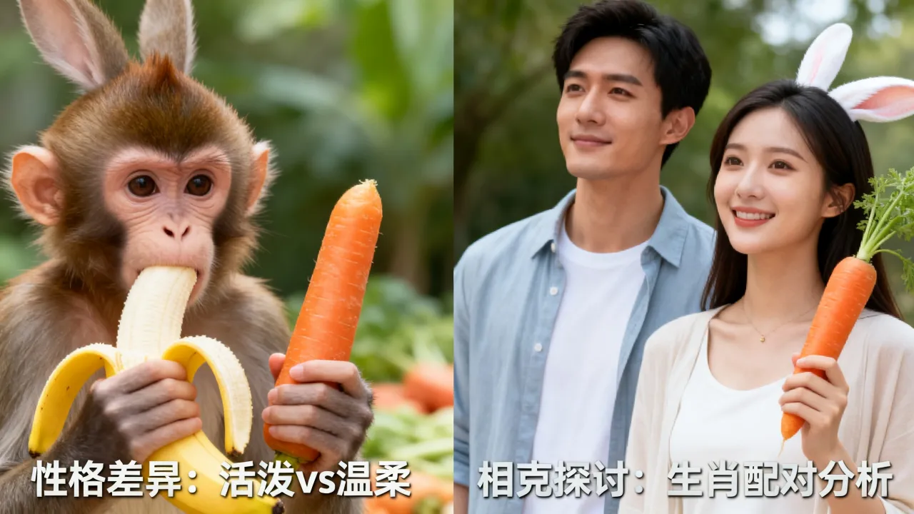 属猴女和属兔女性格区别在哪，属猴男和属兔女相克吗？