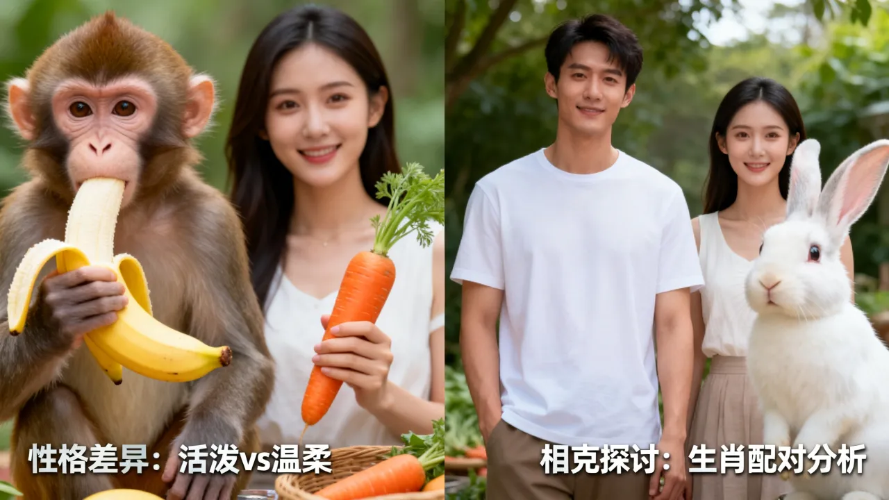 属猴女和属兔女性格区别在哪，属猴男和属兔女相克吗？