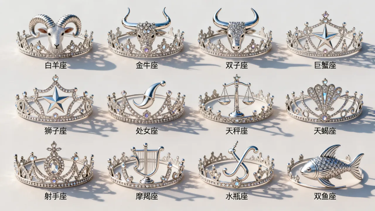 十二星座的公主王冠分别是什么样的,哪个星座的王冠最华丽? 十二星座的公主王冠分别是什么样的,哪个星座的王冠最华丽?