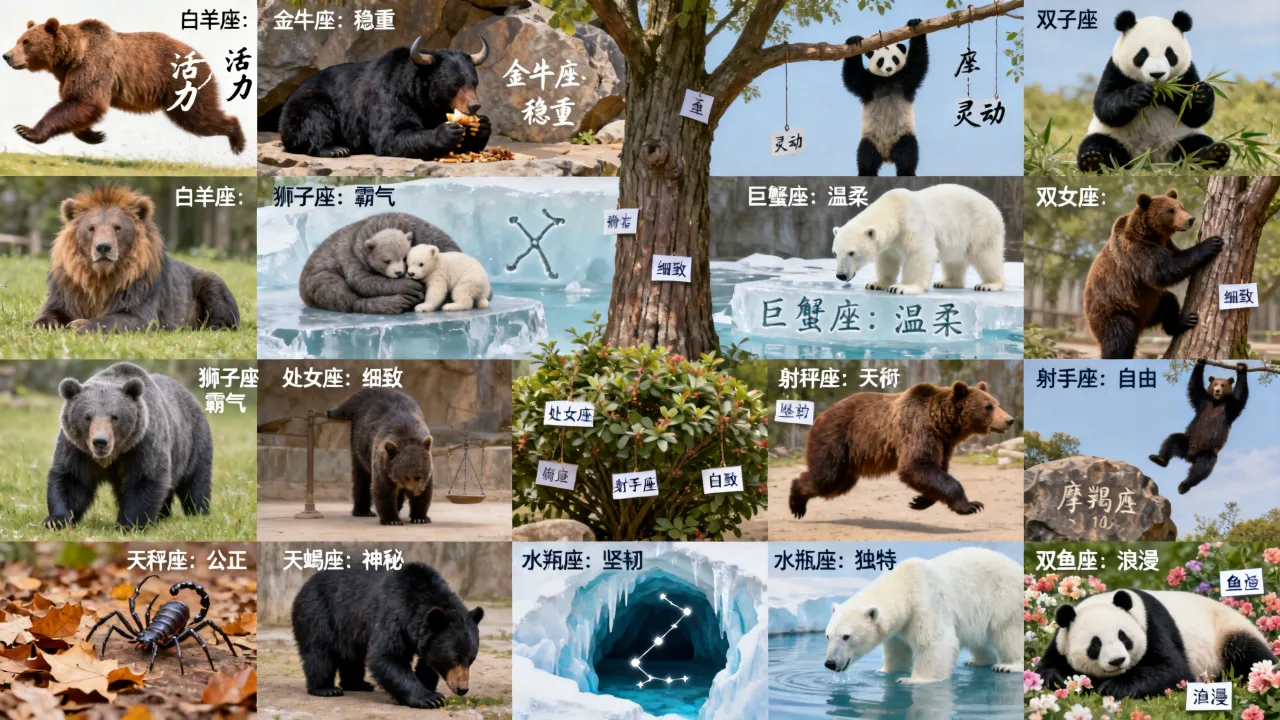 十二星座各是什么熊?,熊的星座性格分析 十二星座各是什么熊?,熊的星座性格分析