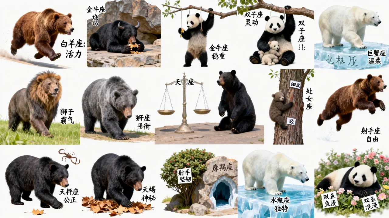 十二星座各是什么熊?,熊的星座性格分析 十二星座各是什么熊?,熊的星座性格分析