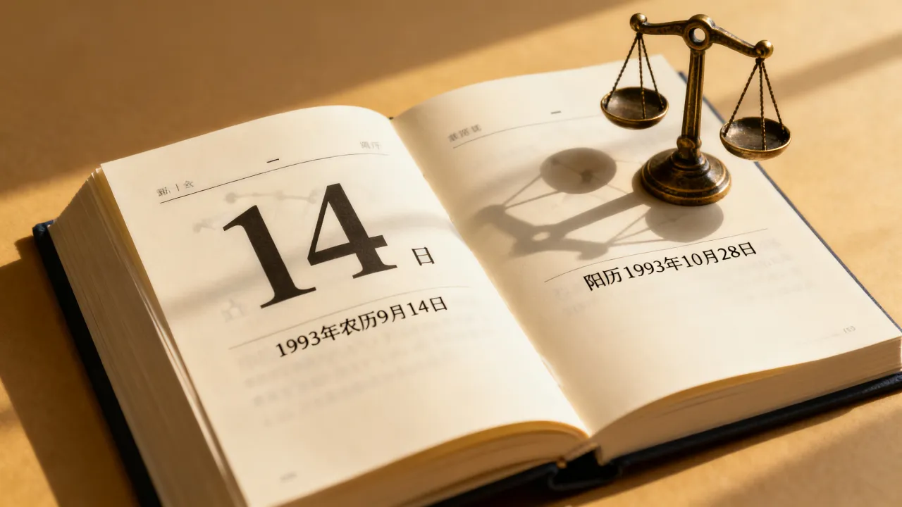 1993年农历9月14日是什么星座，阴历九月十四对应阳历几号？