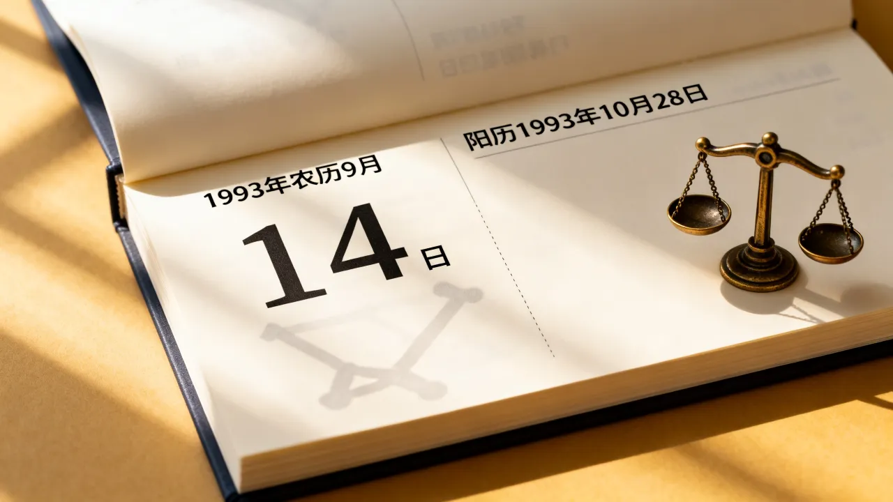 1993年农历9月14日是什么星座，阴历九月十四对应阳历几号？