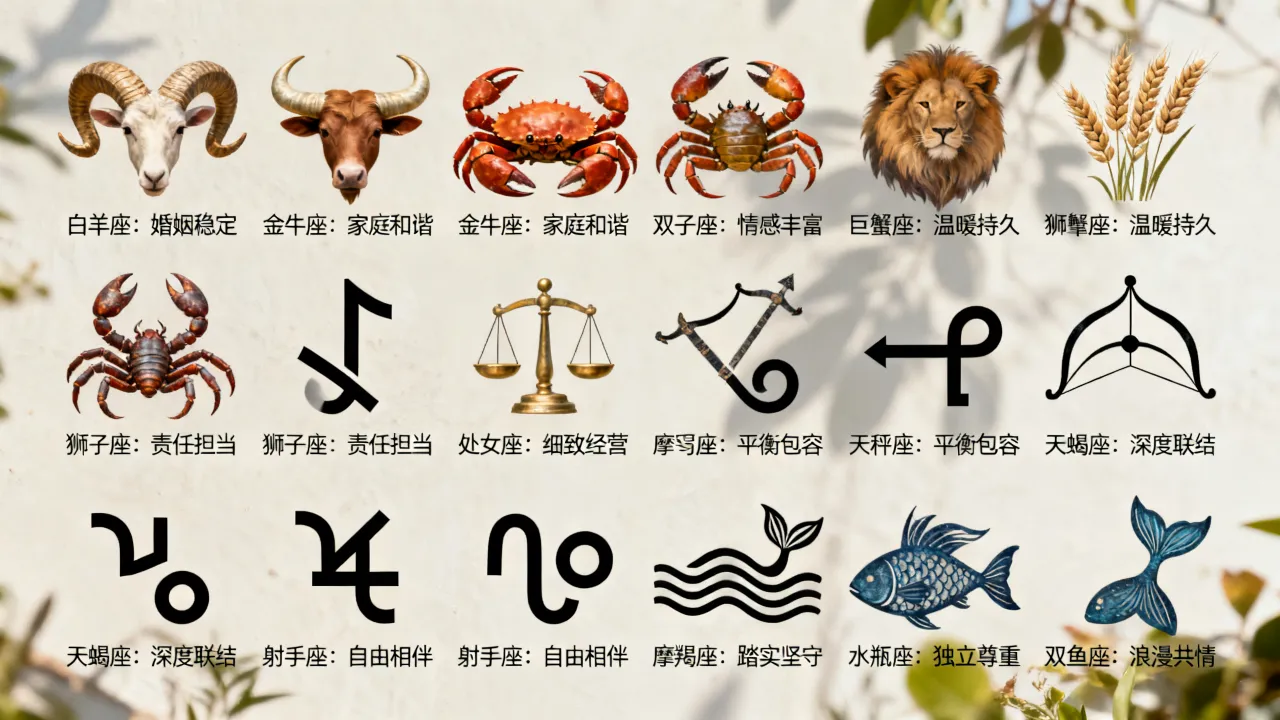 十二星座婚姻排名,谁最幸福?十二星座中哪个星座婚姻最长久? 十二星座婚姻排名,谁最幸福?十二星座中哪个星座婚姻最长久?