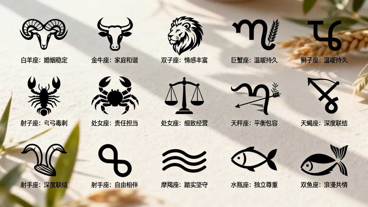 十二星座婚姻排名,谁最幸福?十二星座中哪个星座婚姻最长久? 十二星座婚姻排名,谁最幸福?十二星座中哪个星座婚姻最长久?