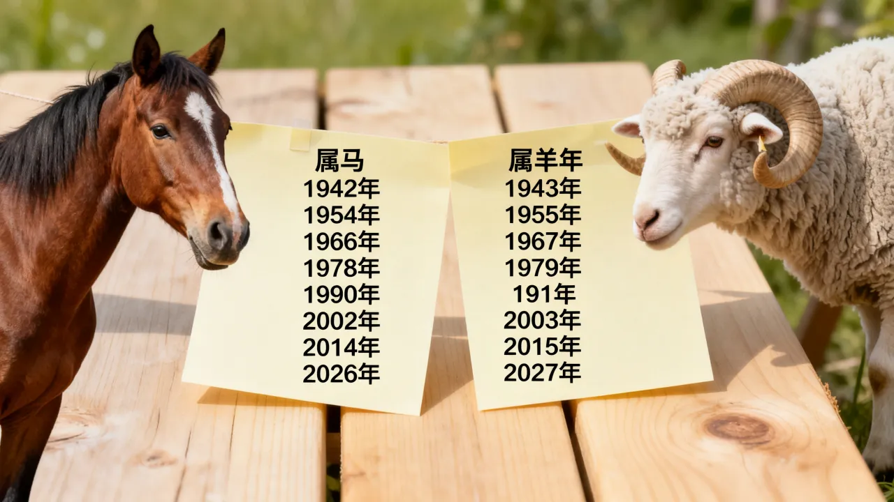 属马的出生年份是哪几年？属羊的出生年份对照表