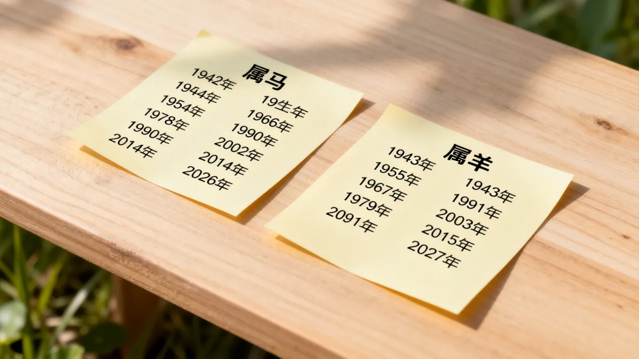属马的出生年份是哪几年？属羊的出生年份对照表
