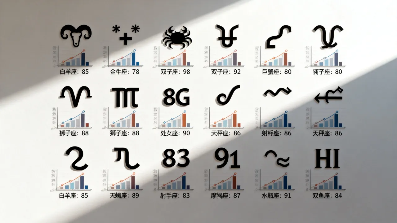 十二星座指数排行谁最准,十二星座综合指数排名怎么看 十二星座指数排行谁最准,十二星座综合指数排名怎么看