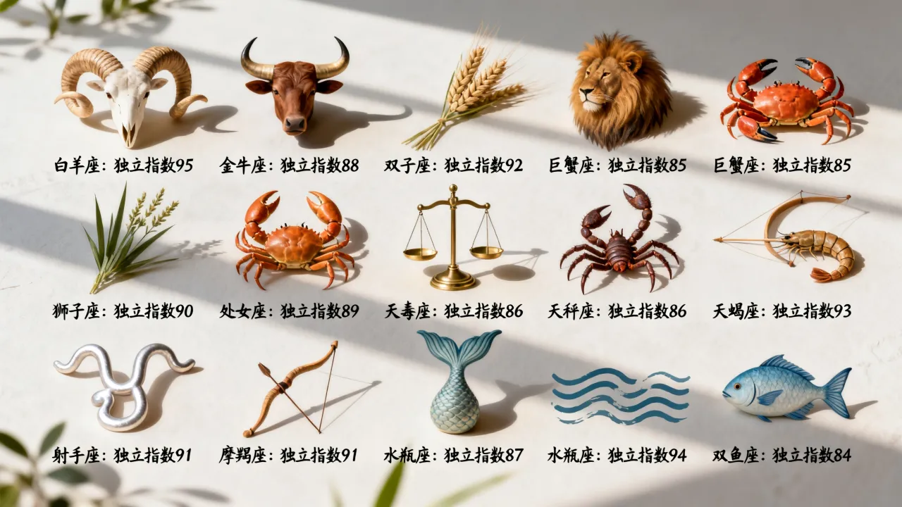十二星座独立指数排名谁最独立?十二星座独立指数排名谁第一? 十二星座独立指数排名谁最独立?十二星座独立指数排名谁第一?