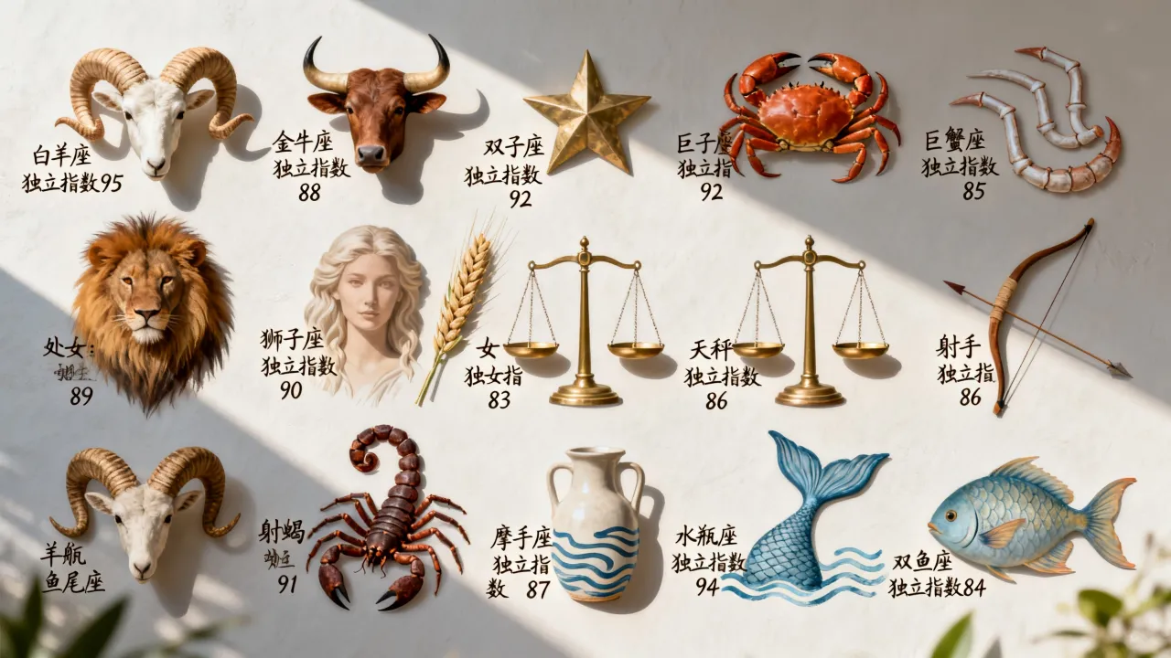 十二星座独立指数排名谁最独立?十二星座独立指数排名谁第一? 十二星座独立指数排名谁最独立?十二星座独立指数排名谁第一?