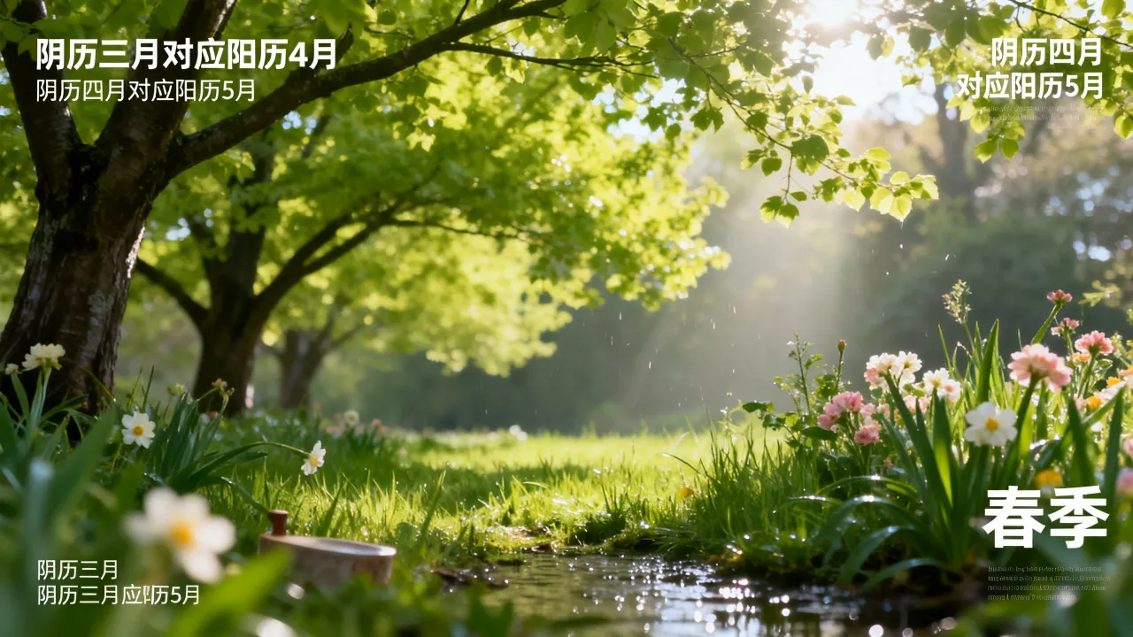阴历的三四月是阳历几月份，阴历三四月是什么季节？
