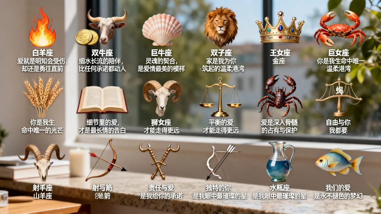十二星座爱情名言有哪些经典语录,哪句最打动人? 十二星座爱情名言有哪些经典语录,哪句最打动人?