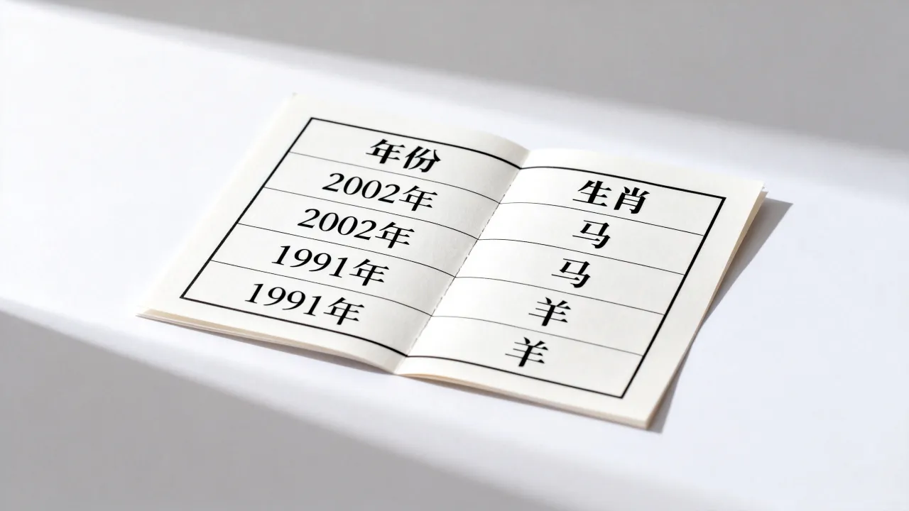 02年和九一年属什么?生肖对照表速查 02年和九一年属什么?生肖对照表速查